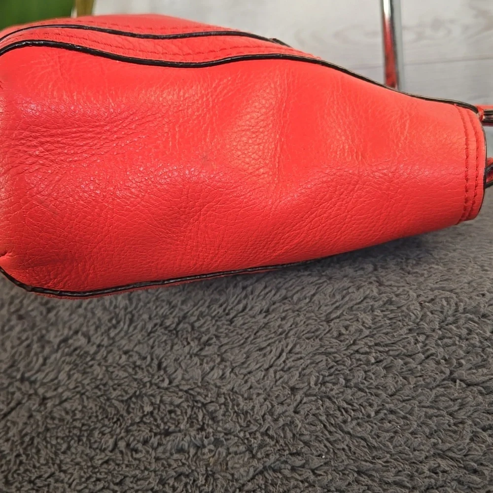 Coach Coral-Red Leather Clutch